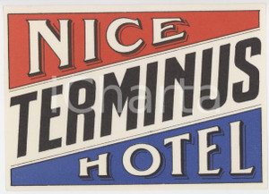 1955 ca NICE - FRANCE Terminus Hotel - Etichetta 10x7 cm