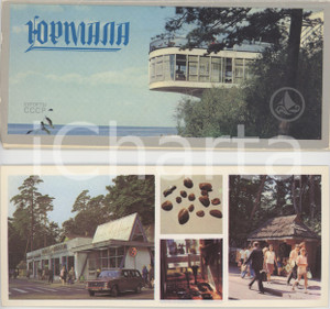 1979 TOURISM - LATVIA - JURMALA - 12 VINTAGE photos 21x9 cm RUSSIAN USSR Pubblicazione turistica d'epoca, contenente 12 fotografie seriali in una custodia in cartoncino.Descrizioni in russo. GOOD/buono ma tracce d'uso al cartoncino; piegatura a una delle fotografie Formato: 21x9 cm originale e autentica 1