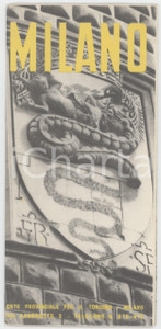 1955 ca TURISMO - MILANO - Pieghevole illustrato VINTAGE con mappa FRANCAIS