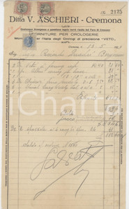 1929 CREMONA - Ditta V. ASCHIERI Forniture per orologerie - Fattura (3)