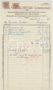 1926 CREMONA Ditta V. ASCHIERI Forniture per orologerie *Fattura commerciale (4)