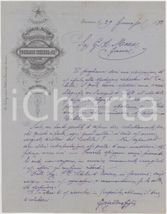 1882 SARDEGNA SASSARI Ditta Ferdinando COSSEDDU Fabbrica fiammiferi - Lettera