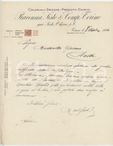 Documento originale, autentico 1926 TORINO C.so Vittorio Emanuele II  RAVENNA SISTO & Comp.  Lettera 2 1