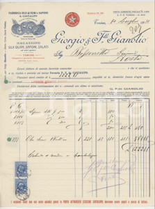 1931 TORINO Corso Dante - Giorgio & Fratelli GIANOLIO Olii e saponi - Fattura 8