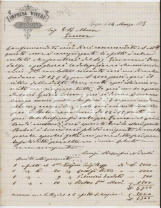1885 LA SPEZIA Impresa Viveri REGIA MARINA - Lettera commerciale spedizione