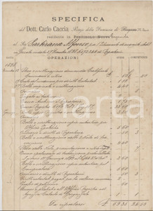 1898 GORGONZOLA (MI) Specifica notaio Carlo CACCIA per istromento di acquisto