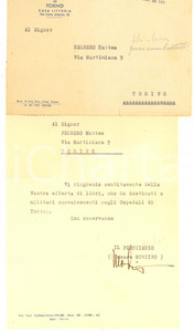 1941 TORINO PNF Lettera Cesare MONDINO per offerta libri *AUTOGRAFO