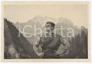 1940 ca WW2 VENETO Ufficiale tra le montagne - Foto PICCINNI 9x6 cm