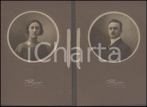 1920 ca MILANO Ritratto di una coppia di sposi - Fotografie RAVAGNAN 17x24 cm