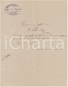 1907 VIGEVANO Angelico BENIAMINO Fabbrica di turaccioli - Lettera commerciale