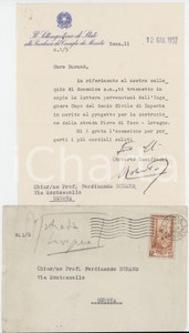 1952 ROMA Roberto LUCIFREDI su progetto di costruzione strada *Autografo