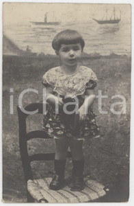 1920 ca ITALIA - COSTUME Bambina con abito con collo in pizzo - Foto 8x13 cm