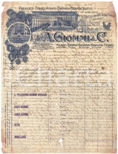 1917 WW1 TORINO A. GIOMMI Stabilimenti Chimico-Farmaceutici *Lettera guerra