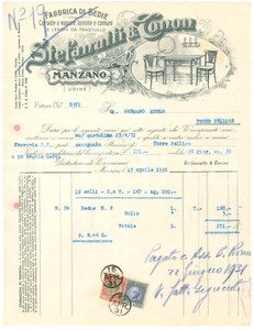 1931 MANZANO (UD) - STEFANUTTI & CONON Fabbrica di sedie - Fattura (3)