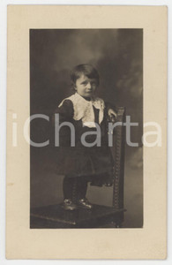 1920 ca BIELLA Bambina con colletto in pizzo - Foto P. ROSSETTI 8x13 cm
