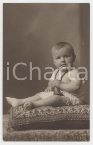 1920 ca BIELLA Bambino con campana - Foto STUDIO ROSSETTI 9x14 cm