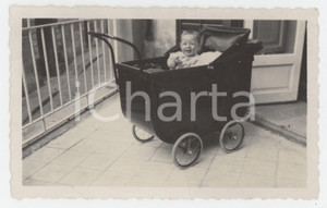 1925 ca CALTANISSETTA Bambino nel passeggino - Ritratto - Foto A. SCARLATA 11x7