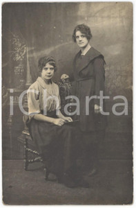 1920 LYON - FRANCE Ritratto di due sorelle - Foto ANONIMA 9x14 cm