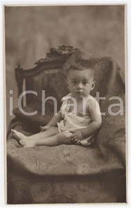 1925 ca COSTUME ITALIA Bambino in poltrona - Ritratto - Foto anonima 9x14 cm