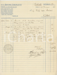 1928 PADOVA via C. Battisti - Giacomo CABURLOTTO Igiene e gabinetti ^Fattura