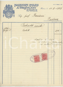 1929 PADOVA Via Cavour - Magazzini Inglesi A. ORTOLANI - Estratto conto