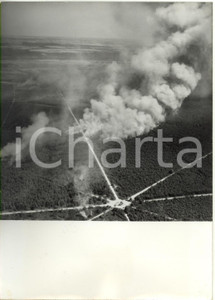 1959 ROUEN FRANCE - Vue aérienne de la forêt en flammes *Photo 13x18 cm