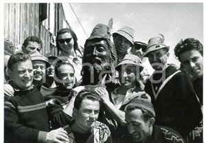 1955 BALMENHORN Gruppo di Alpini con statua del CRISTO DELLE VETTE - Foto 18x13