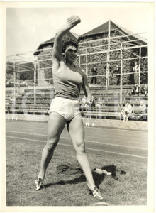 1956 BRIGHTON Withdean Stadium - Javelin thrower Virve ROOLAID training *Photo