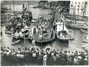1954 CAMOGLI (GE) Posa CRISTO DEGLI ABISSI - Celebrazione eucaristica (3) *Foto