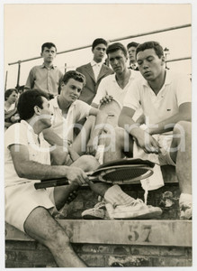 Fotografia d epoca originale 1956 BOLOGNA Coppa Davis  Beppe MERLO Nicola PIETRANGELI Orlando SIROLA Foto 1