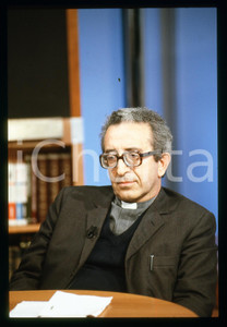 Fotografia d epoca originale 35mm vintage slide 1990ca RELIGIONE Don Aldo VIVIANO Ritratto del sacerdote 2 1