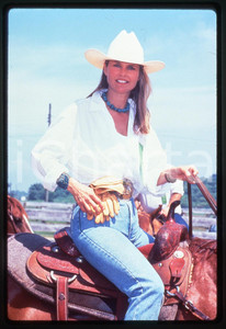 35mm vintage slide* 1980ca USA Christie BRINKLEY a cavallo Ritratto top model 3