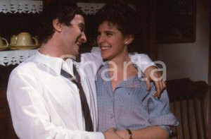 35mm vintage slide* 1984 RAITV - Emilio BONUCCi Pamela VALLORESI sul set (1)
