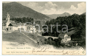 Cartolina originale da collezione 1905 SANTA MARIA MAGGIORE  CRANA VB Scorcio del paese Cartolina ANIMATA FP 1