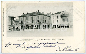 Cartolina originale da collezione 1903 CASALPUSTERLENGO Angolo tra via MARSALA e via CAVALLOTTI Cartolina PEDROLI 1