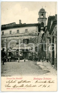 Cartolina originale da collezione 1905 SAN MARCELLO PISTOIESE PT Scorcio della piazza Cartolina ANIMATA FP VG 1