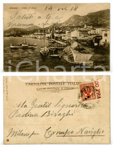 1905 ca LOVERE (BG) Lungolago d'ISEO con barche al molo *Cartolina FP VG