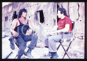 35mm vintage slide* 1988 RAMBO III Michel DRUCKER intervista Sylvester STALLONE 