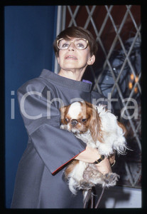 35mm vintage slide* 1995ca SPETTACOLO Franca VALERI Ritratto con cane