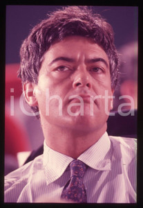 Fotografia d epoca originale 35mm vintage slide 1989 MILANO Claudio MARTELLI Congresso PSI Ansaldo 36 1