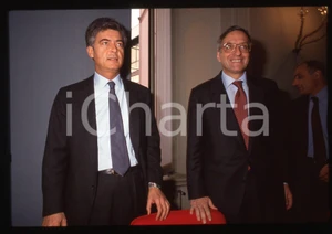 Fotografia d epoca originale 35mm vintage slide 1993 Claudio MARTELLI Giorgio LA MALFA 2 1