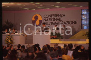 Fotografia d epoca originale 35mm vintage slide 1990 ROMA Claudio MARTELLI Conferenza Immigrazione 14 1