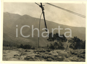 1957 ALLUVIONE BUSSOLENO Cavi ferrovia per Modane divelta dalle acque - Foto
