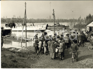 1957 ALLUVIONE Isola POLESINE CAMERINI Famiglie di sfollati a riva *Foto 18x13 Fotografia d'epoca con didascalia coeva al verso. CONDIZIONI: G (ma lieve piegatura marginale)FORMATO: 18x13 cm      originale e autentica 1