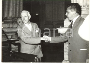 1959 ROMA Antonio SEGNI in partenza per PARIGI *Foto VINTAGE 18x13 cm