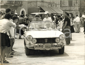 1964 CERVIA CANTAGIRO Arrivo di Pino DONAGGIO su FIAT *Fotografia 24x18 cm