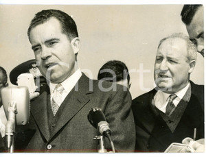1957 ROMA Richard NIXON rilascia intervista ai giornalisti - Foto 18x13 cm