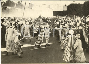 1960 LUXOR MOHAMMED V del Marocco e NASSER acclamati dalla folla *Foto 18x13
