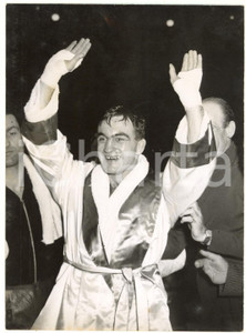 1954 MILANO BOXE Pesi Medi - Charles HUMEZ conquista il titolo europeo *Foto 