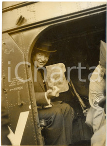 1959 PARIS Dwight EISENHOWER in elicottero diretto all'aeroporto *Foto 13x18